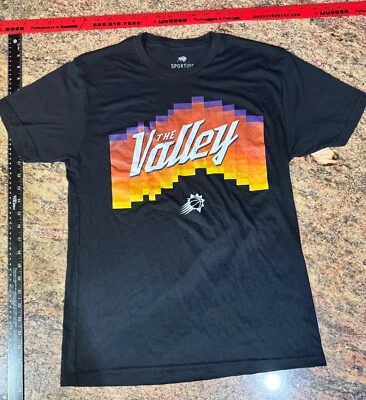 Men's Sportiqe Black Phoenix Suns "The Valley' T-Shirt Size M Medium Crew Neck - Imagem 1 de 4