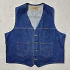 Wrangler M-159 Men's Size XL Denim Blue Jean Button Up Vest Western Vintage USA