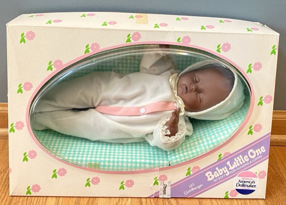 Vintage Baby Little One Hugging Loving Black Baby Doll 15" Goldberger 91691 - Image 1 of 4