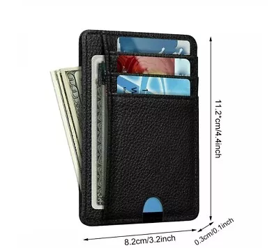 Front Pocket Slim Minimalist Wallet, RFID Blocking Leather Credit Card - Image 1 of 4