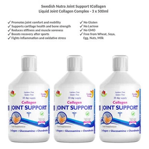 Swedish Nutra Joint Support Collagen - Liquid Joint Collagen Complex 3x500ml - Picture 1 of 7