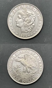 Réplica 1/2 dolar "Morgan Dollar" 1877 USA. Fabricado en cuproniquel, baño plata - Imagen 1 de 3
