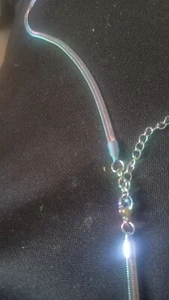 Purple  silver herringbone chain necklace beautiful for women girls - Picture 1 of 3