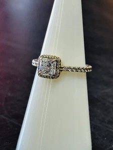 Pandora ALE Timeless Elegance Ring CZ 14k 585 Gold Ring Size 5 - Picture 1 of 13