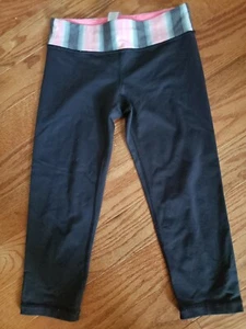Ivivva By Lululemon Girls Black  Yoga Pants Athletic Capris Size 10 - Picture 1 of 1