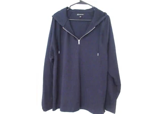 INC International Concepts Quarter Zip Hoodie Dk. Navy-Size L NEW Retail $49 - Picture 1 of 6