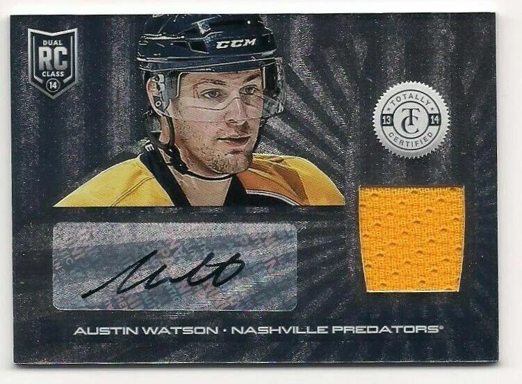 Austin Watson 13-14 Panini Totally Certified Rookie Autograph Signature & Jersey - Image 1 of 1