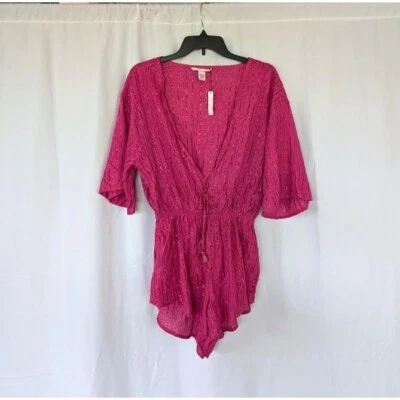 Mameluco Victoria's Secret Cover Up para mujer talla mediana metálico para nadar rosa intenso NUEVO Foto 1 de 4