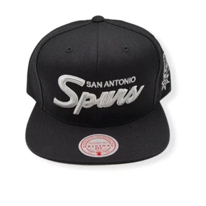 Mitchell & Ness San Antonio Spurs Foundation Script Adjustable Snapback Hat Cap - Picture 1 of 7