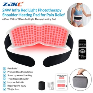 Silicone 24W Red Infrared Light Therapy Heating Pad Belt for Pain Back Shoulder - Picture 1 of 9