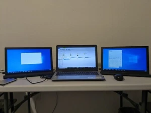 Used Asus laptop 15.6 in with 2 Monitors (Black) - Picture 1 of 1