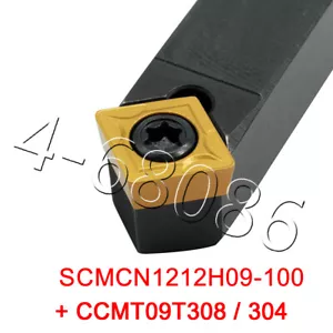1 pieza Soporte para herramienta de torneado de torno SCMCN12H09-100 + 5 PIEZAS Inserto de carburo CCMT09T308 - Imagen 1 de 7