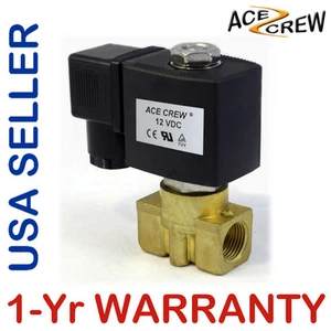 Válvula solenoide de latón VITON 3/8 pulgadas 12 V CC VDC NPT gas agua aire normalmente cerrado - Imagen 1 de 12