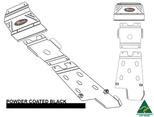 VONNIES FULL 3pcs "BLACK" HEAVY DUTY BASH PLATES for Toyota Hilux KUN26R 05-15 - Picture 1 of 5