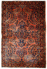 Handmade antique Oriental rug 3.2' x 5.3' ( 97cm x 161cm) 1920s - 1B674