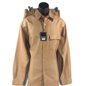 Traje de ocio para hombre Pronti Collection by Phita pantalones delanteros planos de mostaza lisa - Imagen 1 de 6