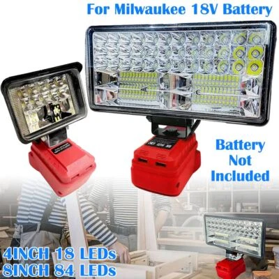 For Milwaukee 18V M18 Li-ion Battery LED Light Work Light Flash Light Torch UK