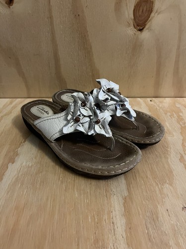 Clarks Artisan 82635 Fiori perizoma infradito zeppa sandali donna 7 1 2 m