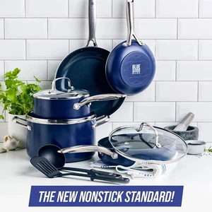 Blue Diamond 12-teiliges giftfreies Keramik Antihaft Töpfe und Pfannen Kochgeschirr Set - Bild 1 von 10