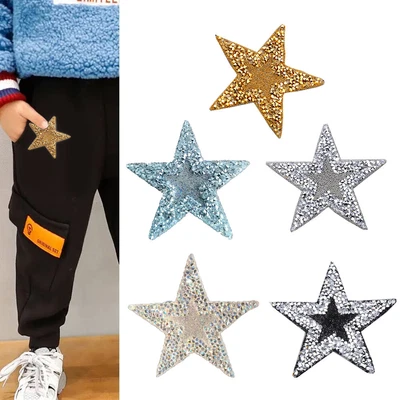 1PCS Rhinestones Star Patches Crystal Pentagrams DIY Sticker Accessories Simple - Image 1 of 4