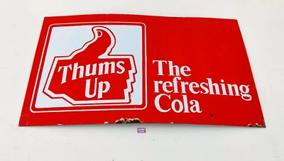 Vintage Original Old Thums Up Soft Drink Advertising Enamel Sign Board EB253 - Image 1 of 4