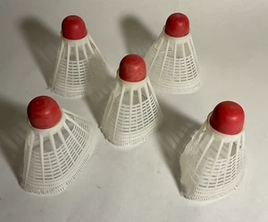 5 Pieces Red Rubber Tip Plastic Badminton Ball Shuttlecocks Sport - Picture 1 of 5