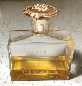 EMILIO PUCCI VIVARA PERFUME 4 OZ BOTTLE w/GOLD FOIL BOTTOM LABEL 25% FULL FLOATI - Picture 1 of 10