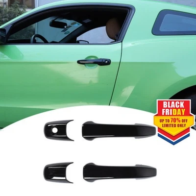 2PCS ABS Black Door Handle Cover Trim For Ford Mustang 2004-2014 Accessories Foto 1 de 4
