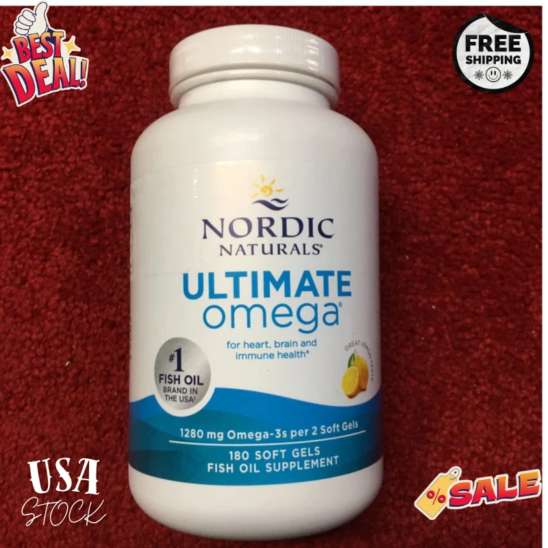 Nordic Naturals Ultimate Omega, Lemon 1280mg Omega 3 180 Soft Gels - Image 1 of 1
