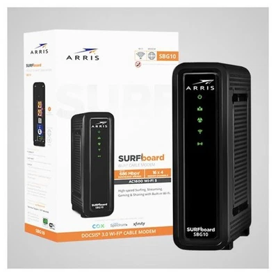 ARRIS (SBG10) - Cable Modem Router Combo - DOCSIS 3.0 16 x 4 Gigabit & AC1600 Wi - Image 1 of 2