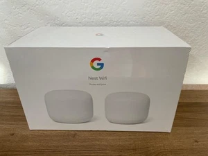 Google Nest Wifi Router i system siatki punktowej - śnieg (2-pak) NOWY ZAPIECZĘTOWANY! - Zdjęcie 1 z 3