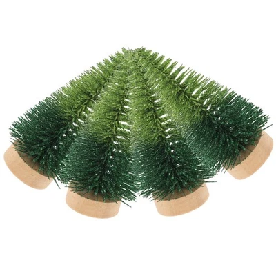  4 Pcs Miniweihnachtsbaum Künstlicher Tannenbaum Weihnachtsszenendekoration - Bild 1 von 4