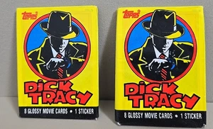 (2) VTG Topps Dick Tracy Unopened Trading Card Packs (8 Movie Cards 1 Sticker) - Picture 1 of 8