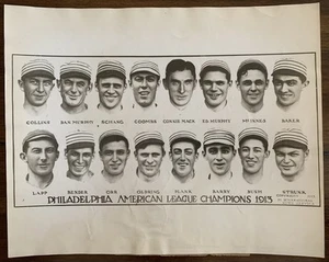 1913 Philadelphia Athletics Type IV Photo From 1929 Eddie Plank Chief Bender - Picture 1 of 2
