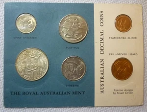 1966 AUSTRALIA - FIRST OFFICIAL MINT SET (6) w/ SILVER 50 CENTS - HIGH QUALITY! - Picture 1 of 10
