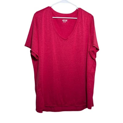 Camiseta BCG feminina 2X rosa gola V manga curta atlética sólida - Imagem 1 de 4