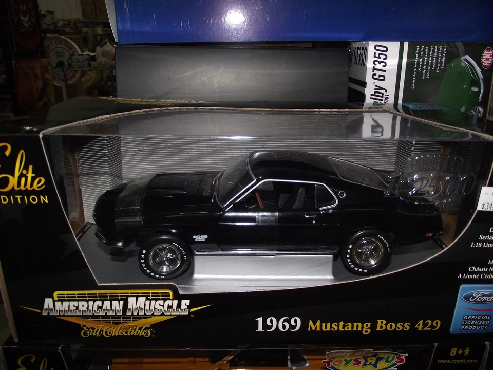 Ertl 1/18 1969 Ford Mustang Boss 429 black NIB - Image 1 of 1