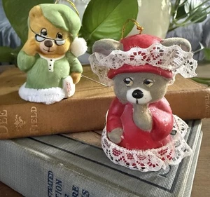 Vintage Jasco Soft'N Snoozy Bedtime Critters Lil Chimers campana ornamenti set di 2 - Foto 1 di 6