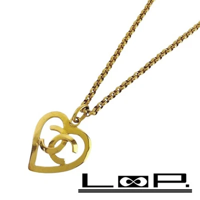 Chanel Coco Heart Necklace Accessory Large Gold GP 95P 47g Box 41957 Used LOOP-0 - Image 1 of 4