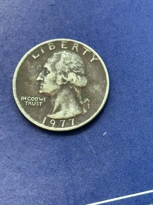 1977 D Washington Quarter. The D Mint Is filled. “Black Beauty” Rare - Image 1 of 3