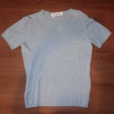 Top Real Clothes Saks Fifth Avenue mezcla seda cachemir polvo azul talla S Foto 1 de 4