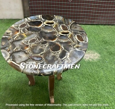 Black Agate Table Top , Agate Dining Table, Console Table , Christmas Gifts - Image 1 of 3