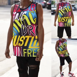 Victorious Men's Casual Graffiti Savage All Over Graphic Tank Top TT110 - Picture 1 of 5