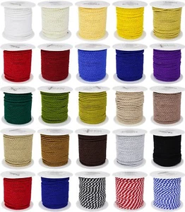 5m / 25m Satinkordel 3mm Gedreht Zierkordel Schmuck Schnur Geflochten Dekoration - Bild 1 von 24