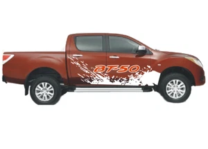 Graphics Mud Splash Stripe Car Stickers For Mazda BT-50 Side Door Decal Vinyl - Picture 1 of 5