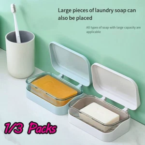 Soap Holder Dish Bathroom Shower Storage Stand Box Travel Container Tray Case - Picture 1 of 21