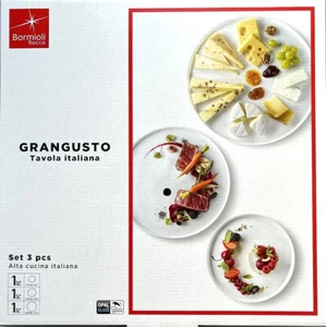 Bormioli Rocco, Plato de servir redondo de vidrio opalino templado, blanco, 3 piezas - Imagen 1 de 5