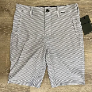 Pantalones cortos para caminar híbridos entrepierna Hurley Phantom | talla 28 gris azul a rayas de 20,5" entrepierna - Imagen 1 de 7