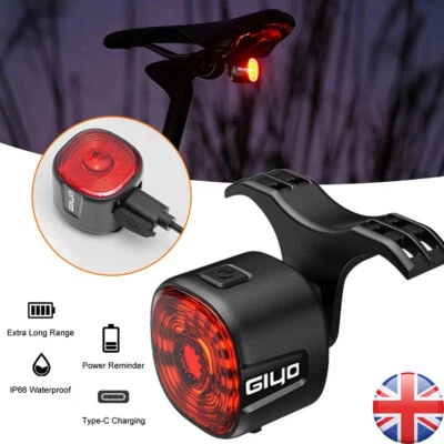 Bicycle Brake Rear Light USB Rechargeable LED Bike Cycling Taillight Waterproof - Image 1 of 4