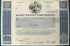 Stock certificate Barry Wright Corp. 1970's-1980's State of Massachusetts  - Picture 1 of 2